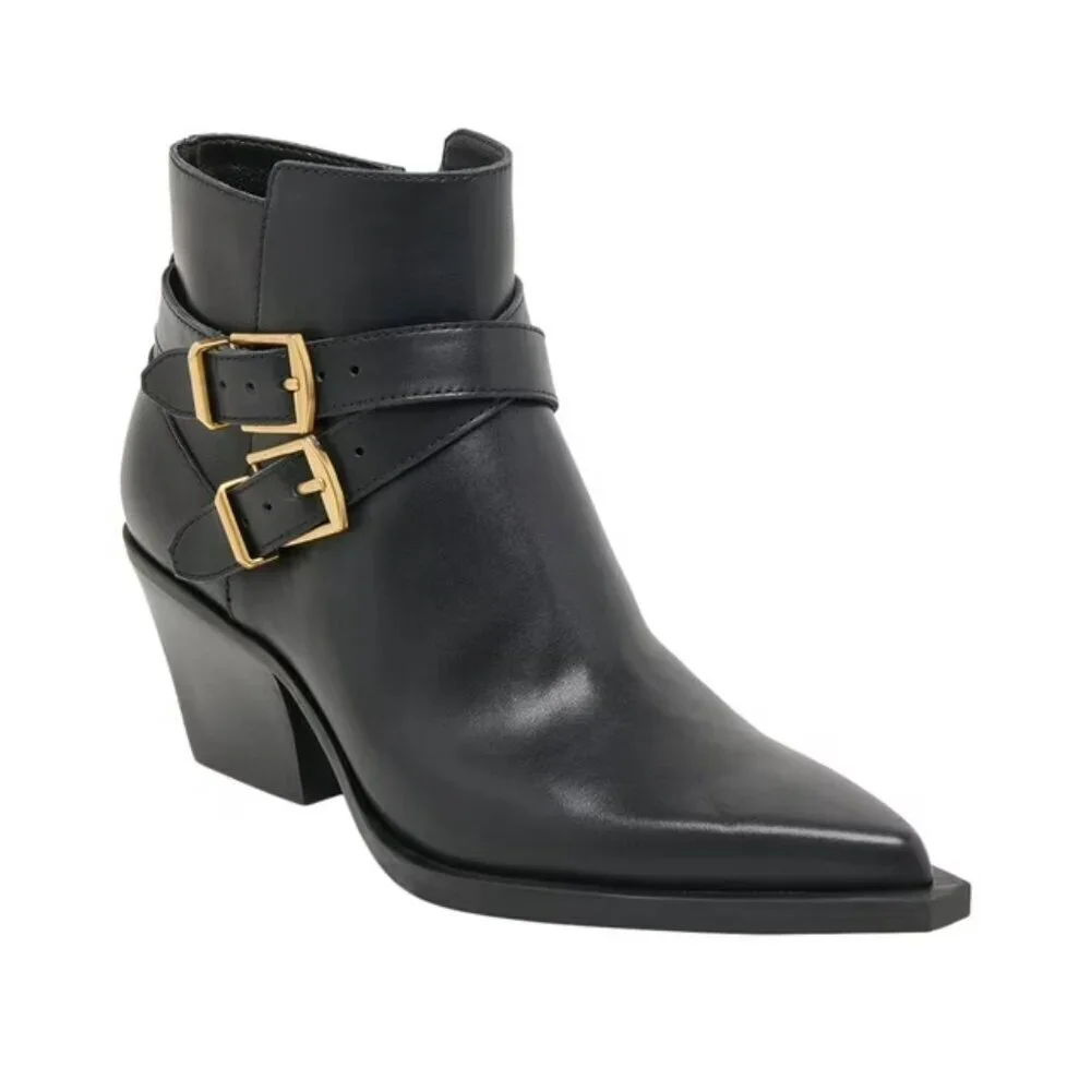 Dolce Vita Rayner Black Leather Heeled Bootie. Sz: 8.5